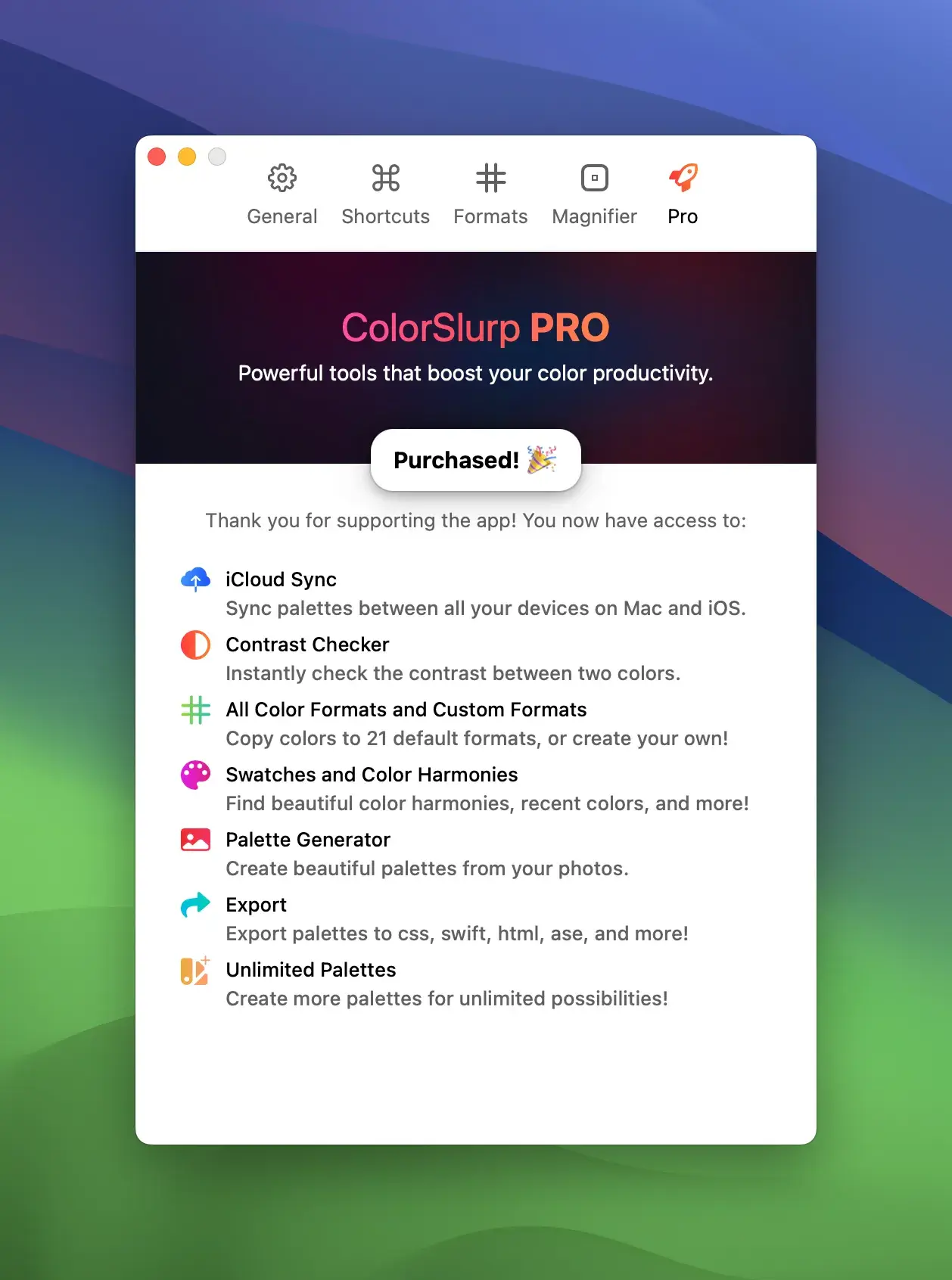 MacOS 平台的颜色选择神器 ColorSlurp Pro v3.9.2 破解版 