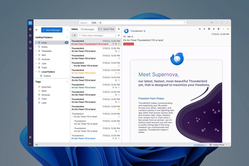 免费开源的邮件管理软件 Thunderbird v115.12.2