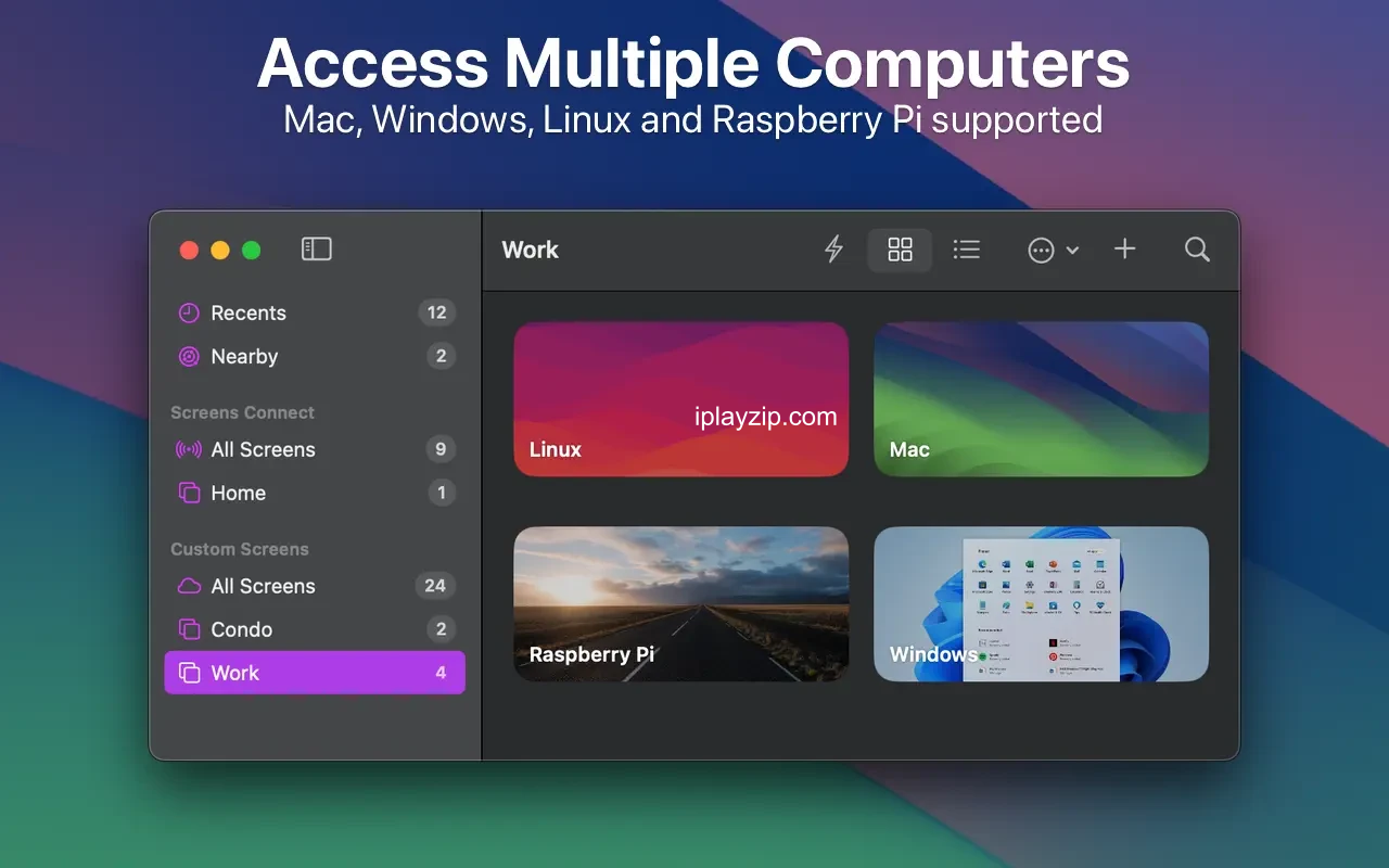 Screens 操作界面 Screens 远程控制软件界面展示